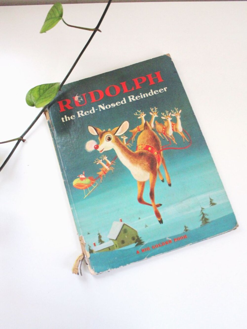 Rudolph The Red-Nosed Reindeer Big Golden Book 1949 Vintage Childrens Christmas
